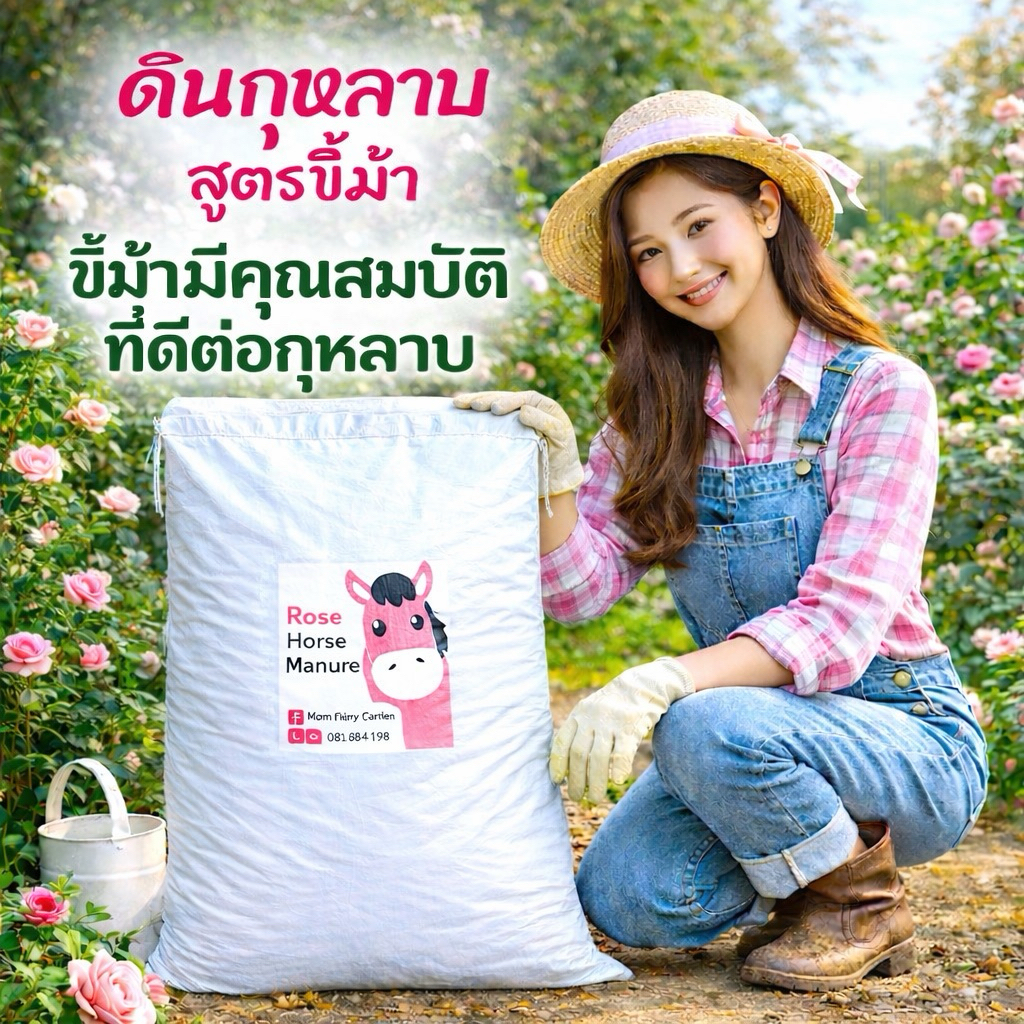 ลด 21%: 50L/14Kg ดินปลูกกุหลาบ ดินไม้ดอก