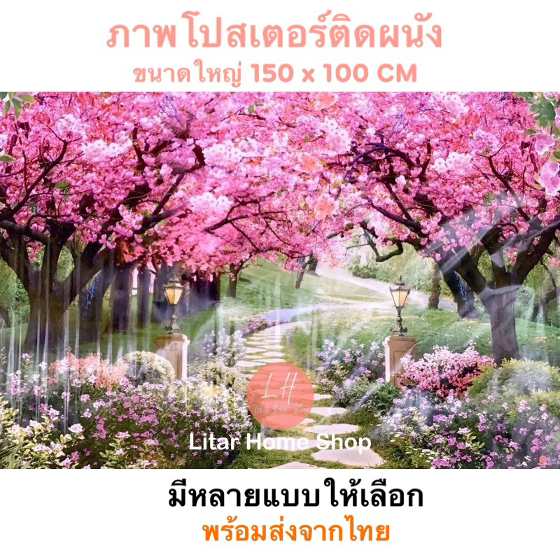 ราคาลดลงใหม่: ภาพโปสเตอร์รูปต้นซากุระสีช