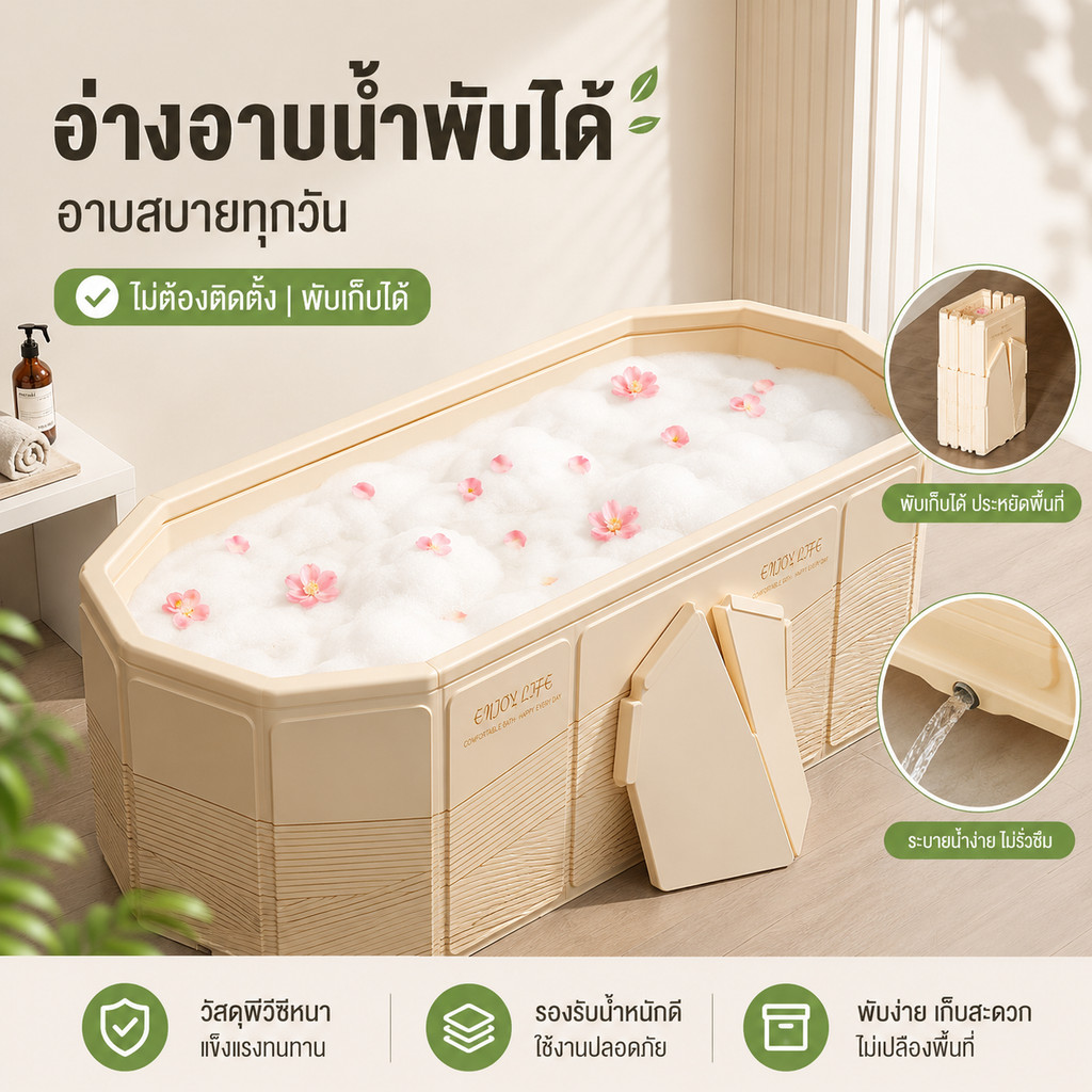 ลดลง 11.8%: อ่างอาบน้ําพับได้ 150 ซม