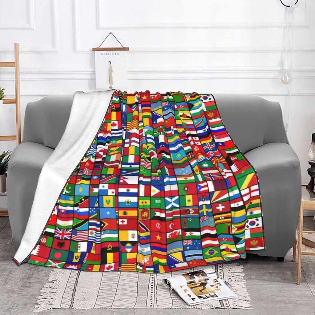 ลด 58%: The Worlds Flag ผ้าห่มขนแกะ