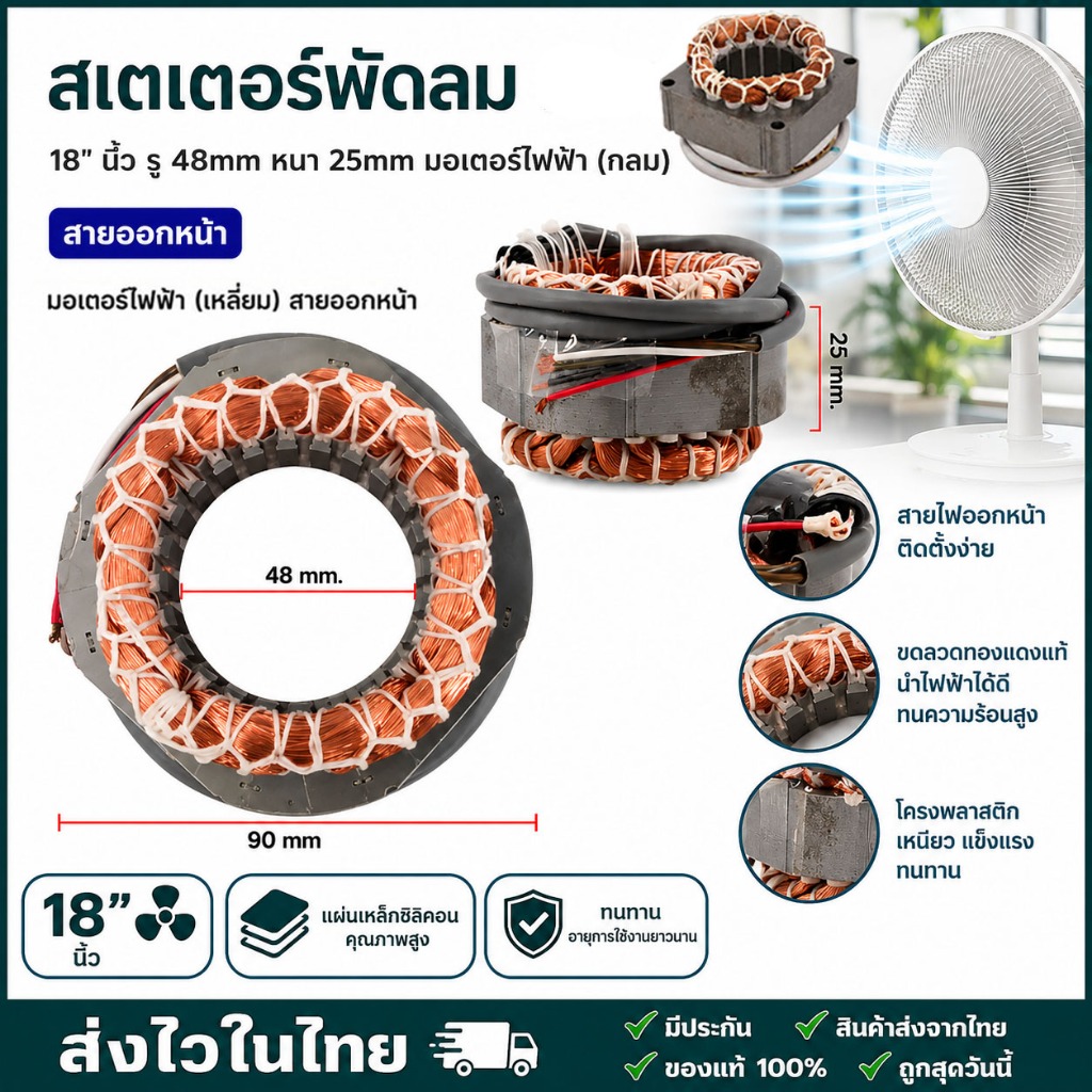 ราคาลดลงใหม่: สเตเตอร์พัดลมตั้งพื้น