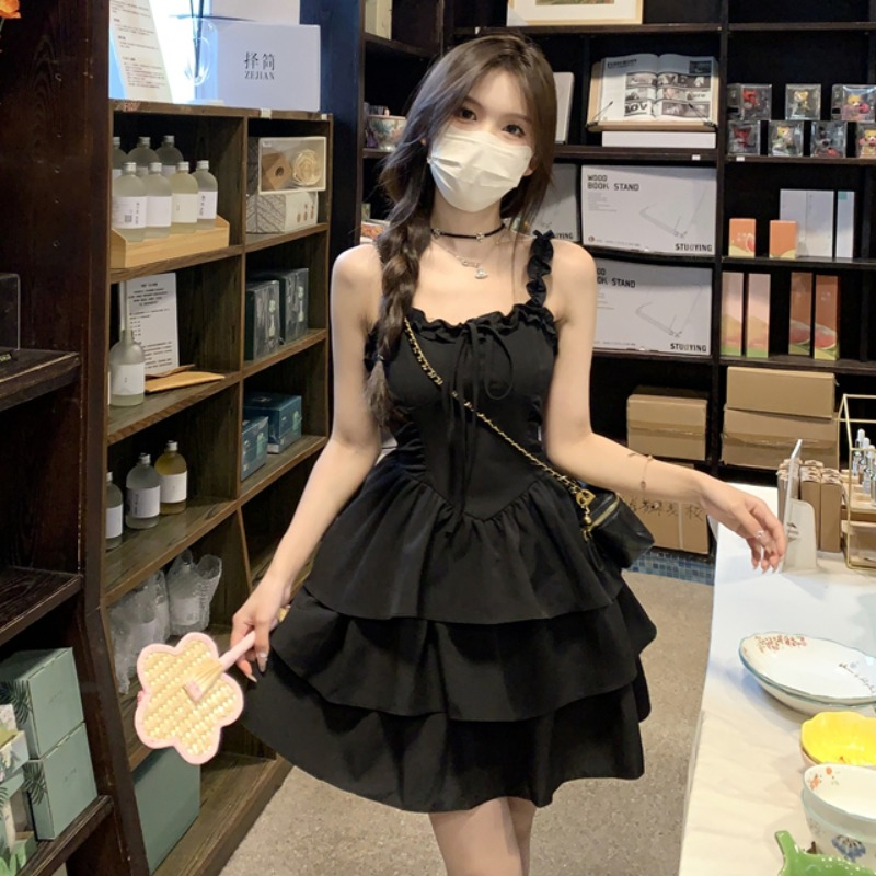 ราคาลดลงใหม่: summer black dress แขนกุด