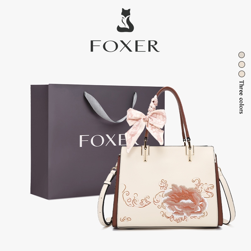 ลด 12.9% FOXER กระเป๋าถือหนังแท้