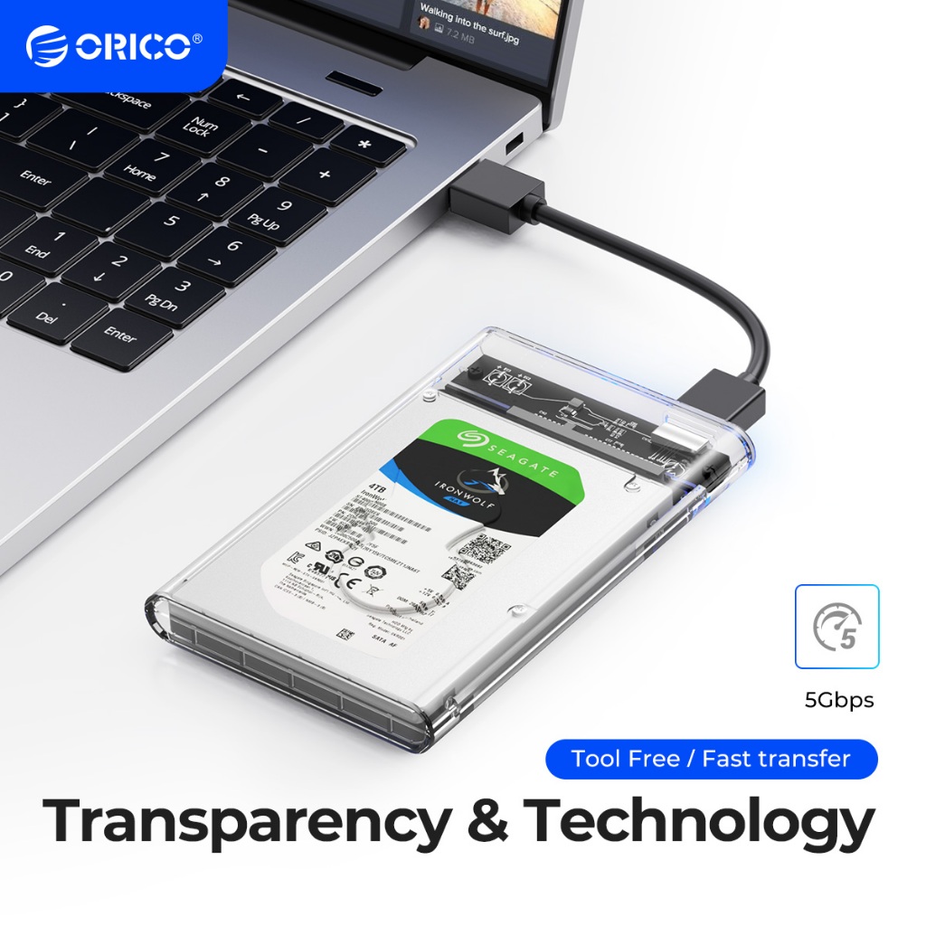 ลด 42%: Orico HDD Case 2.5 นิ้วโปร่งใส
