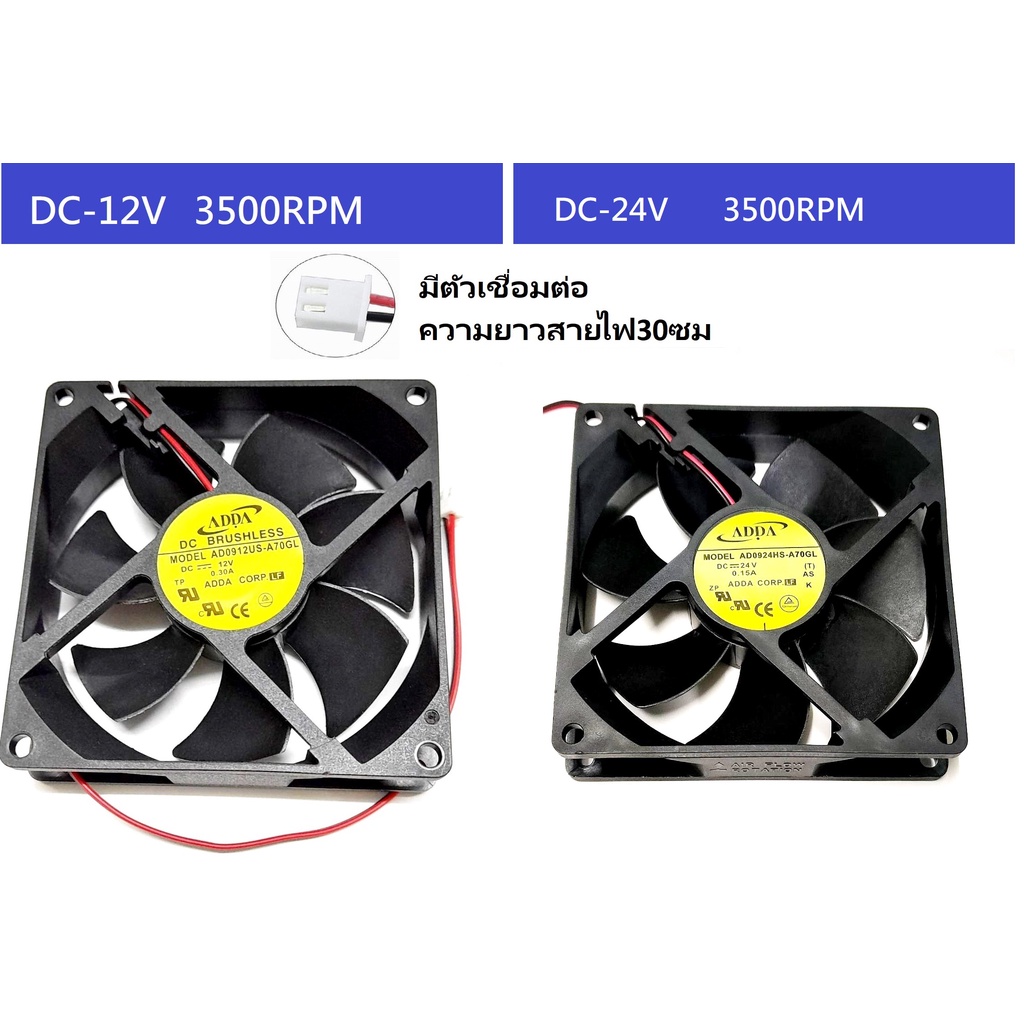 ลด 29%: FAN พัดลม 3.5นิ้ว 12V / (92x92x25มม)