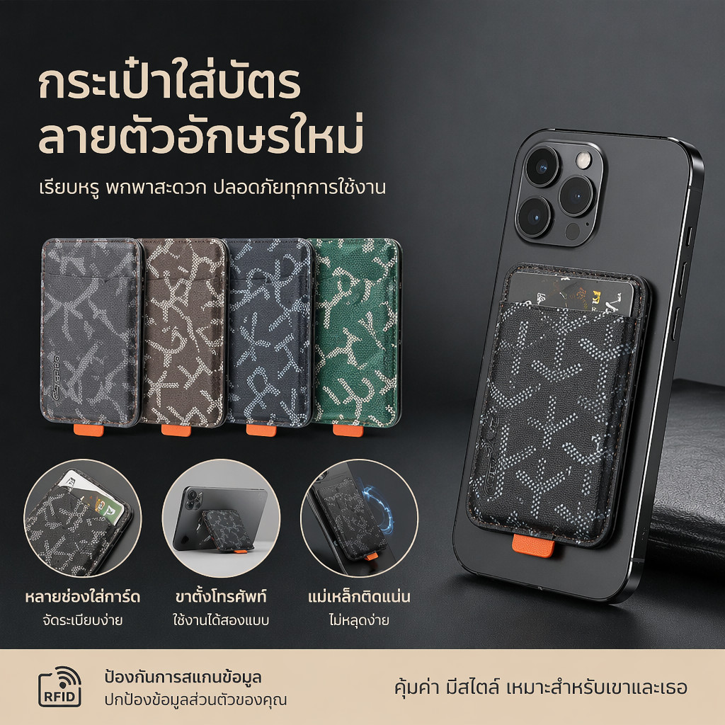 ลด 63%: กระเป๋าใส่บัตรแม่เหล็ก