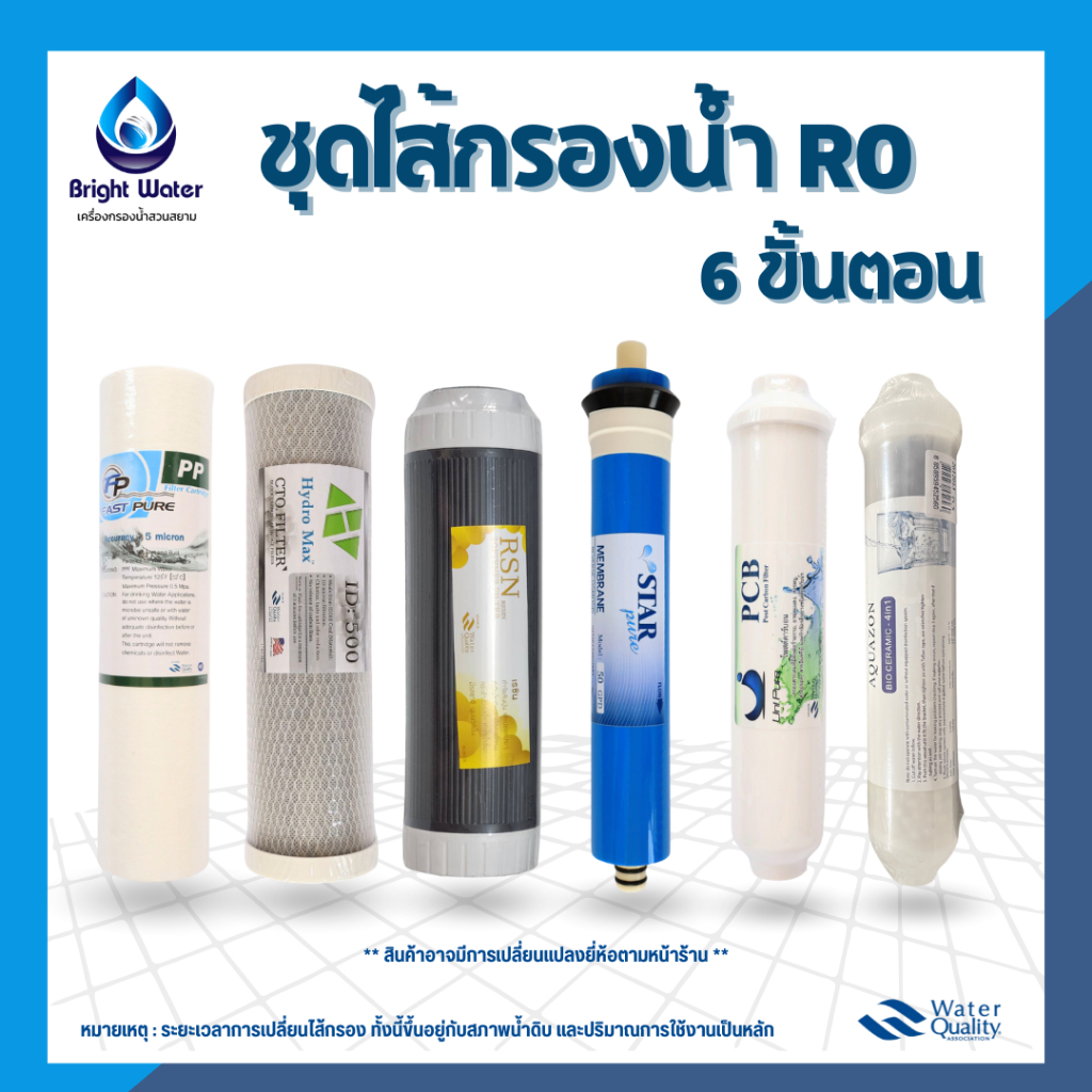 ลด 25%: ชุดไส้กรองน้ํา RO 6 ขั้นตอนครบชุด