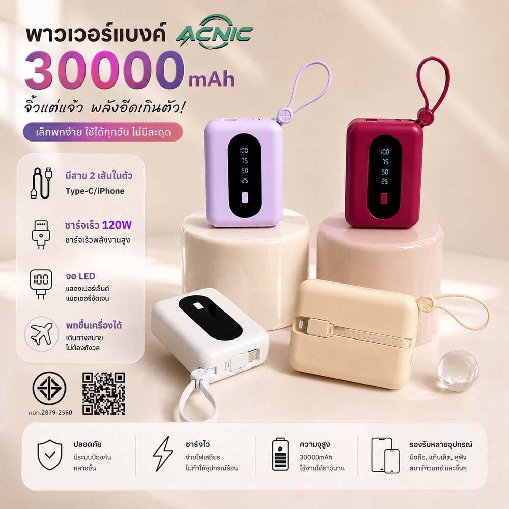 ราคาลดลงใหม่: ACNIC พาวเวอร์แบงค์มินิ
