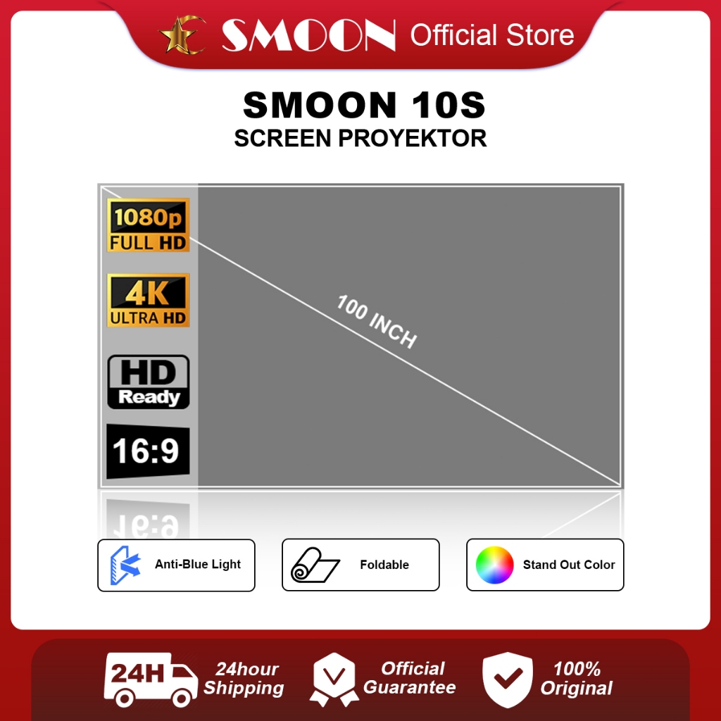 ลด 58%: SMOON จอโปรเจคเตอร์ รุ่น10s