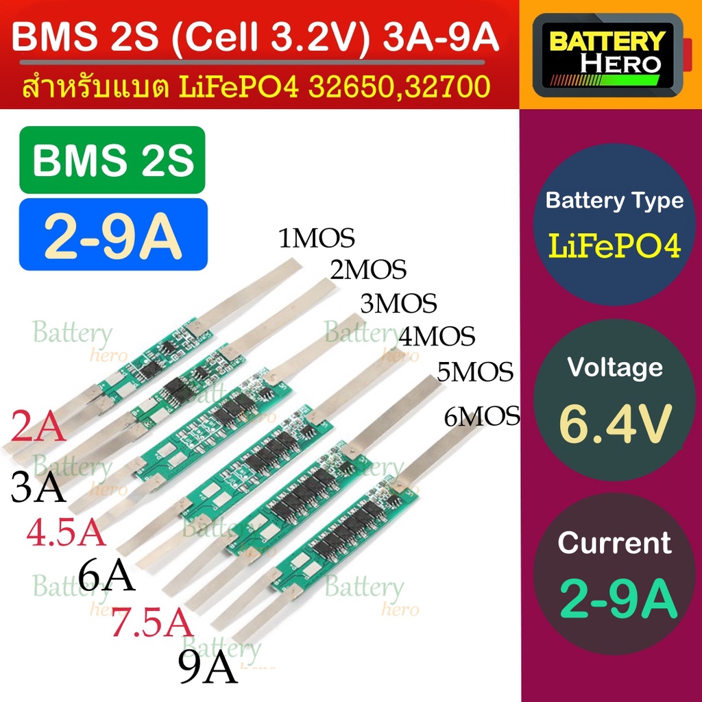 ราคาลดลงใหม่: BMS 2S 6.4V 5-30A LiFePO4