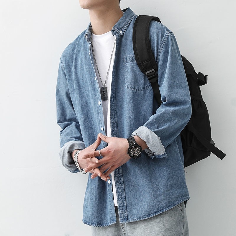 ลด 20%: 56MEN Men Denim Shirt Jacket