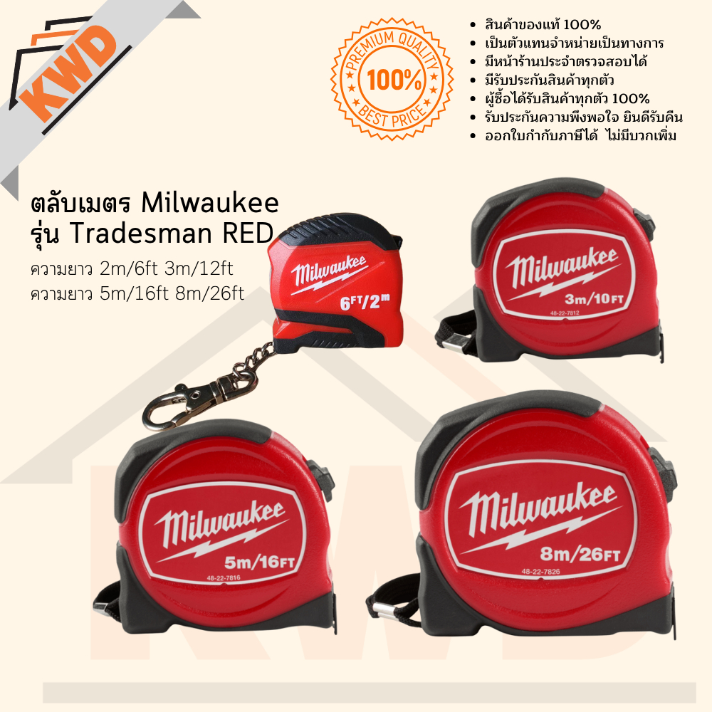 ลด 21%: ตลับเมตรคุณภาพสูง Milwaukee รุ่น