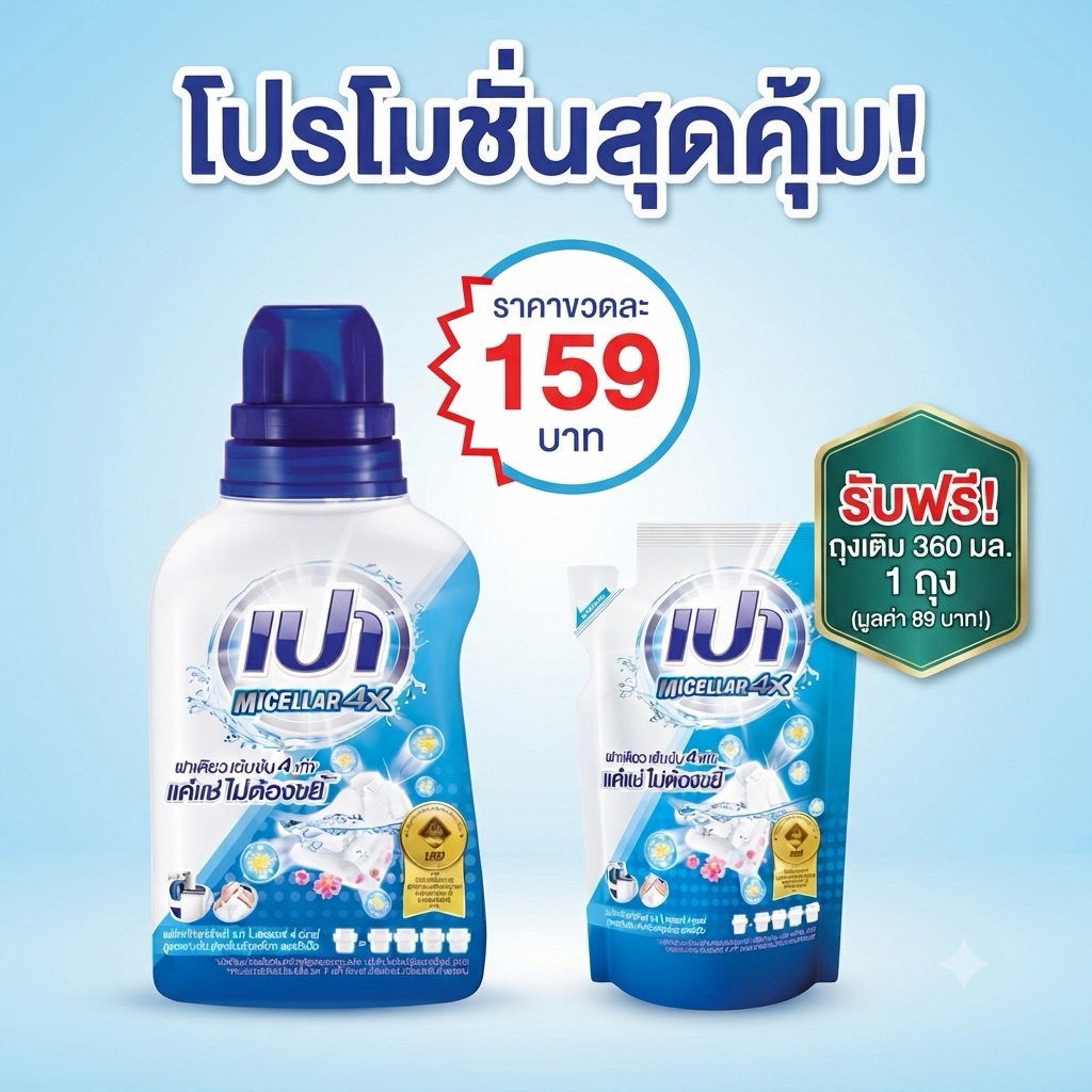 ลด 31%: 1แถม1 ถูกมาก เปาไมเซลลาร์x4