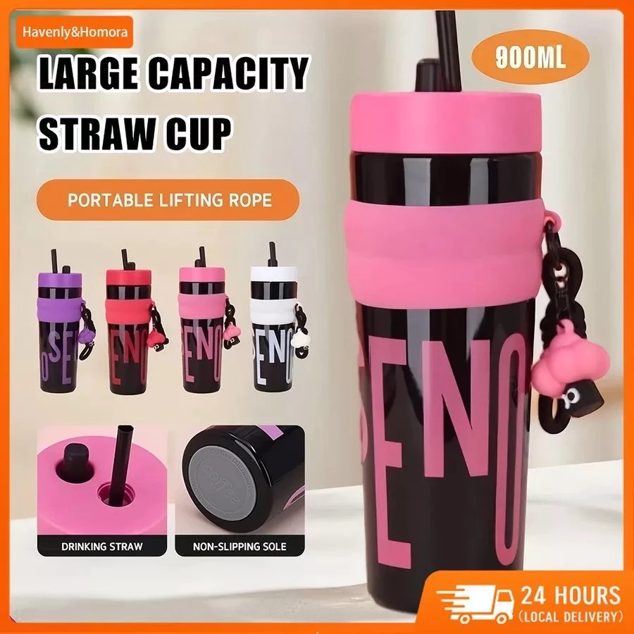 ลด 20%: แก้วน้ําพลาสติก 900 ML มีที่หิ้ว