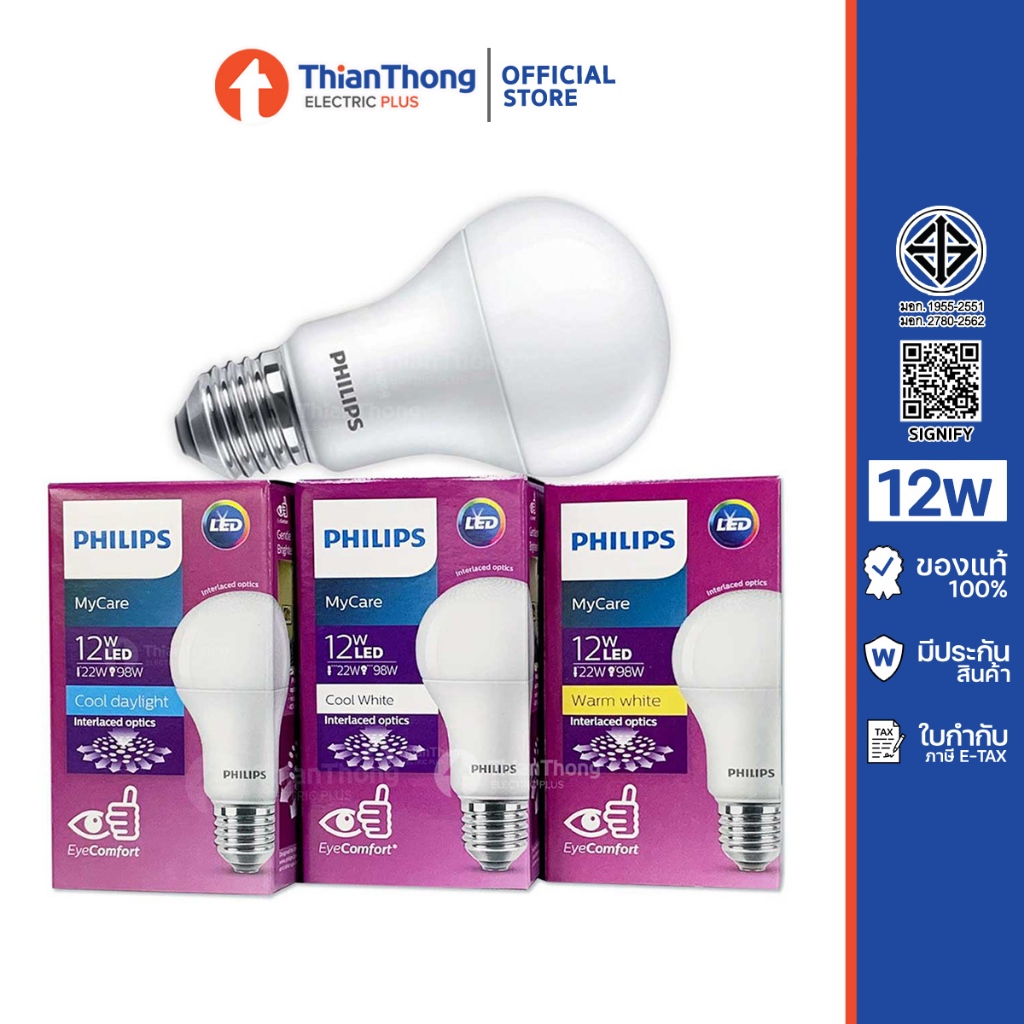 ลด 47%: Philips หลอดไฟ LED Bulb MyCare