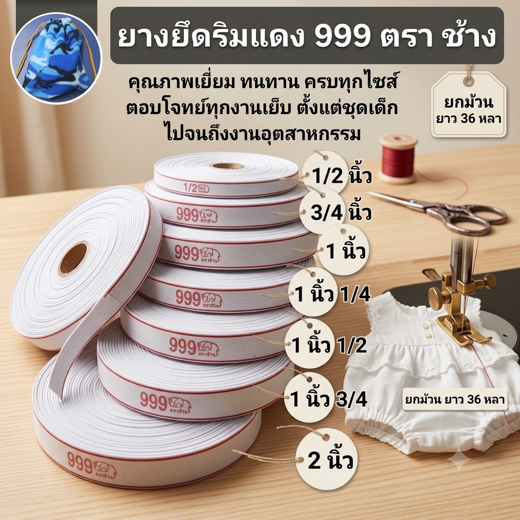 ลด 21.4% ยางยืดริมแดง 999 ตราช้าง