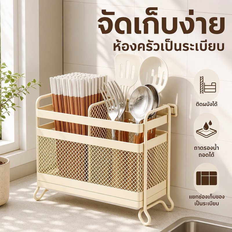 ลดลง 51.4%: ตะกร้าใส่ตะเกียบแขวนผนัง