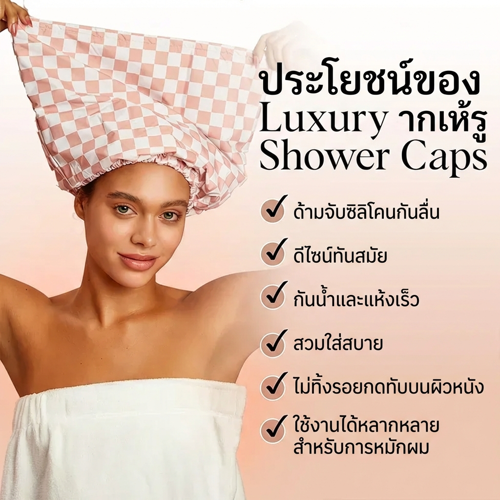 ลด 38.1% หมวกอาบน้ํา 2 ชั้น กันน้ํา