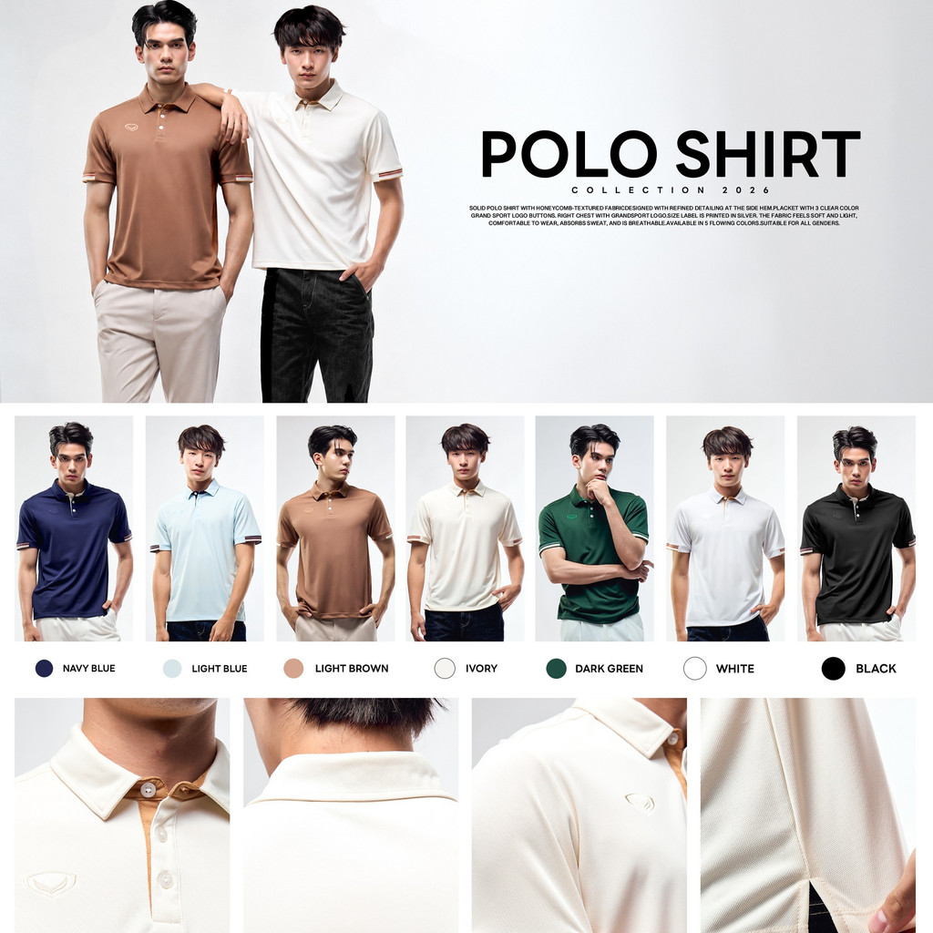 ลด 31%: GRAND SPORT เสื้อคอปกแต่งปลายแขน