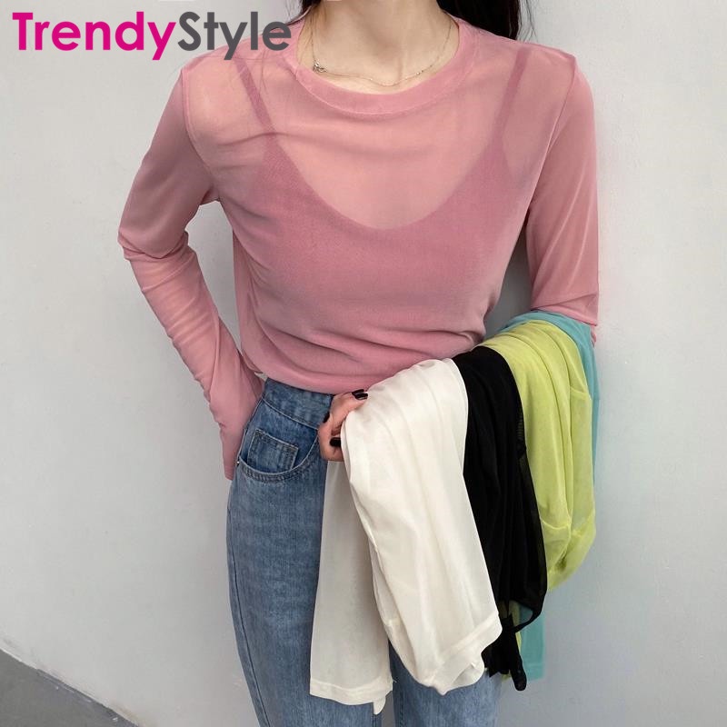 ลดลง 28.3% เสื้อเบลาส์แขนยาว ผ้าตาข่าย