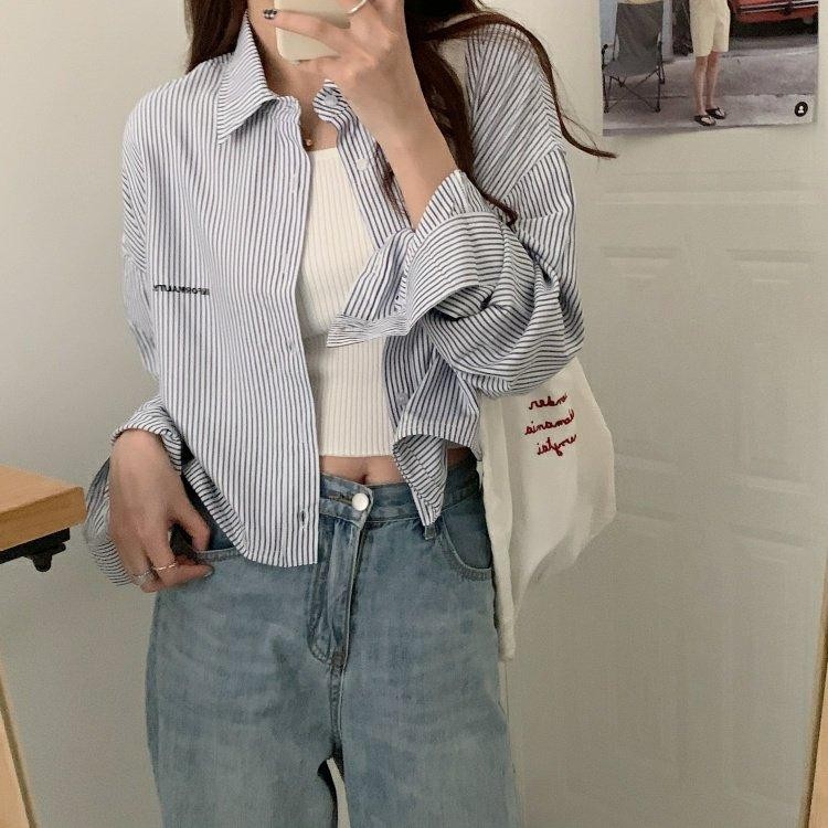 ราคาลดลงใหม่: mimi&didi#เสื้อเชิ้ตลายทาง