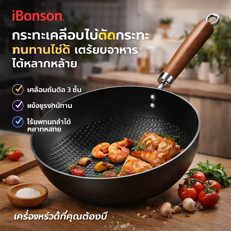 ลด 53.7% กะทะเทฟล่อนแท้ แก๊ส/แม่เหล็ก