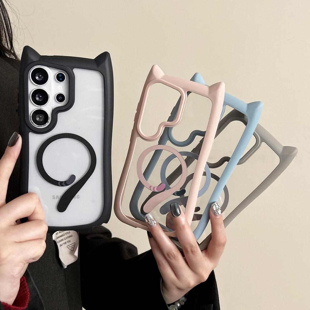 ลด 34%: เคสโทรศัพท์แม่เหล็กหางแมวน่ารักส