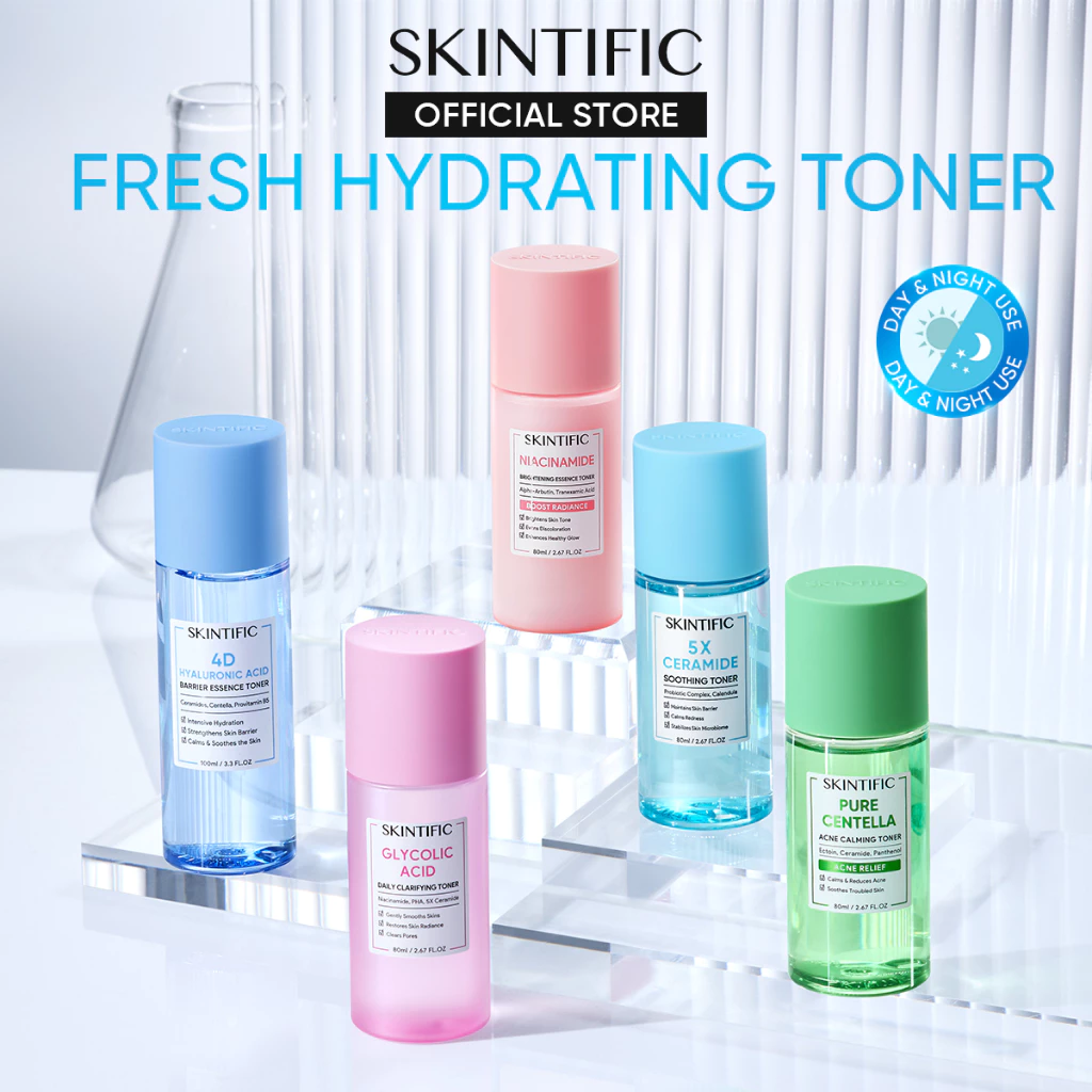 SKINTIFIC Toner รวมโทนเนอร์ตัวดัง 5% AHA BHA PHA, Ceramide, Centella และ Niacinamide ไอเทมกู้ผิวที่สายสกินแคร์ต้องมี