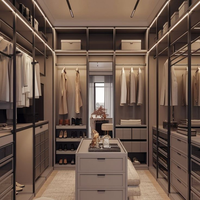 แต่ง Walk-in Closet สวยหรู ด้วยงบมินิมอล