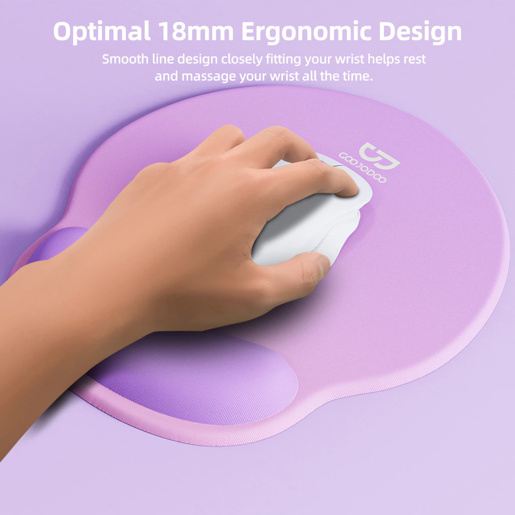 GOOJODOQ แผ่นรองเมาส์ 14mm รองรับข้อมือ การยศาสตร์ ป้องกันการลื่นไถล ทำความสะอาดง่าย ไอเท็มเล็กที่ช่วยเปลี่ยนเกมการทำงานหน้าคอม