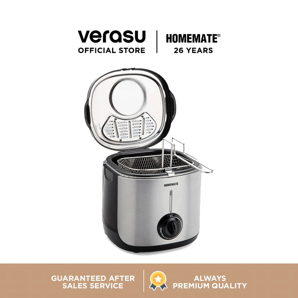 HOMEMATE หม้อทอดไฟฟ้า 1.2 ลิตร ใช้งานง่ายในครัว