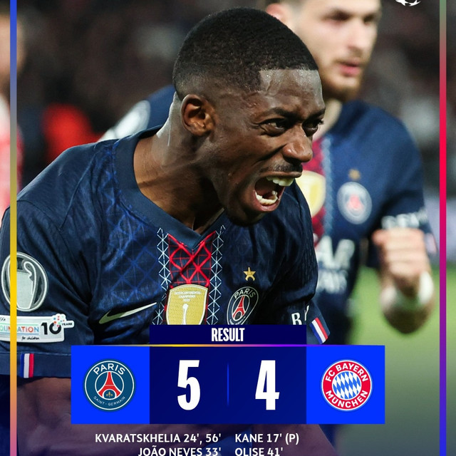 แมตช์หยุดโลก! PSG เฉือน Bayern 5-4 ในศึก UCL รอบรองฯ นัดแรก ทุบสถิติยิงกันยับที่สุดในประวัติศาสตร์