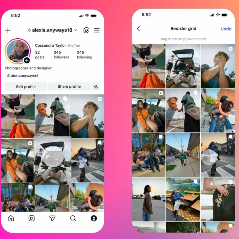 Instagram ปรับให้ผู้ใช้จัดหน้าโปรไฟล์ได้เองแล้ว