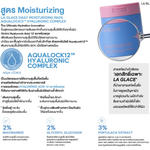 (ขนาดกระปุก 80 แผ่น)LA GLACE DAILY TONER PADS | โทนเนอร์แพดลากลาส Acne & Moist โทนเนอร์แพด ใช้ได้ทั้งตอนเช้า&ก่อนนอน Image3