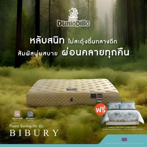 [ฟรี!ชุดผ้าปู] Dunlopillo ที่นอนยางพาราแท้ 100% ผสาน 9 ชั้นวัสดุคุณภาพสูง รุ่น Bibury หนา 11 นิ้ว ส่งฟรี Image1