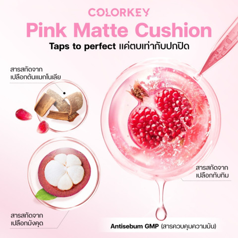 COLORKEY PINK MATTE CUSHION LONG LASTING FLAWLESS BRIGHTENING SPF50+PA++++ ไบรท์เทนนิ่ง คุชชั่น กันแดด ติดทน กันน้ำ Image7