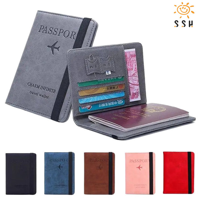 มี RFID safe!! กระเป๋าพาสปอร์ตแท้ วัสดุหนัง PU ซองพาสปอร์ต Passport case ปกป้องข้อมูล