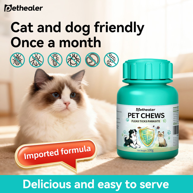 คุ้มพิเศษ 17% Pethealer PET CHEWS'อาหารเสริมป้องกันปรสิตแบบองค์รวม(สํา หรับสุนัข)