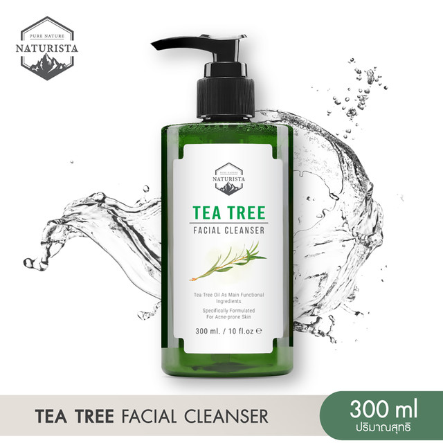 คุ้มพิเศษ 17% Naturista เจลล้างหน้าทีทรี pH Balance 5.5 สูตรอ่อนโยน สำหรับคนเป็นสิว และผิวแพ้ง่าย Tea Tree Facial Cleanser 300ml