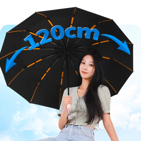 PANDA ร่ม ร่มอัตโนมัติ สีพื้น กันฝนกันแดดกันUV พกพาสะดวก น้ำหนักเบา Umbrella ระบบเปิด-ปิดออโต้ ส่งจากไทย NO:UV26 Image1