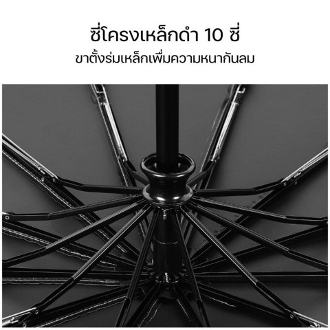 PANDA ร่ม ร่มอัตโนมัติ สีพื้น กันฝนกันแดดกันUV พกพาสะดวก น้ำหนักเบา Umbrella ระบบเปิด-ปิดออโต้ ส่งจากไทย NO:UV26 Image4