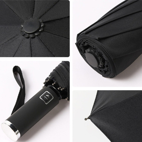 PANDA ร่ม ร่มอัตโนมัติ สีพื้น กันฝนกันแดดกันUV พกพาสะดวก น้ำหนักเบา Umbrella ระบบเปิด-ปิดออโต้ ส่งจากไทย NO:UV26 Image5