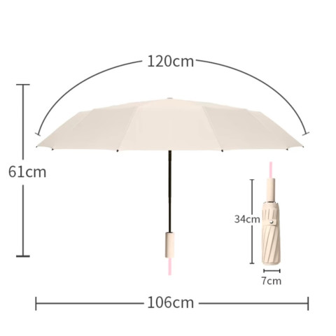 PANDA ร่ม ร่มอัตโนมัติ สีพื้น กันฝนกันแดดกันUV พกพาสะดวก น้ำหนักเบา Umbrella ระบบเปิด-ปิดออโต้ ส่งจากไทย NO:UV26 Image6