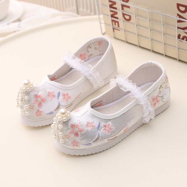 รองเท้าฮันฟู สไตล์จีนดั้งเดิม เหมาะสำหรับเด็กและวัยรุ่น /12.27