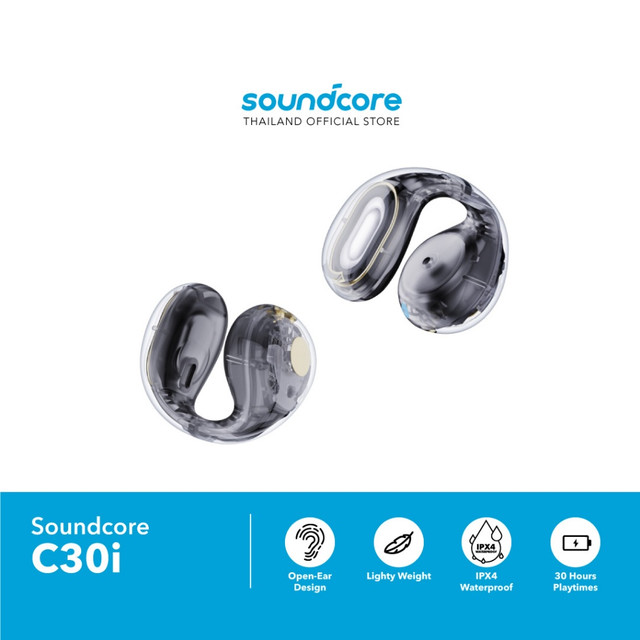 Soundcore C30i หูฟังบลูทูธ หูฟังไร้สาย Open-Ear Earbuds, Clip-On Headphones