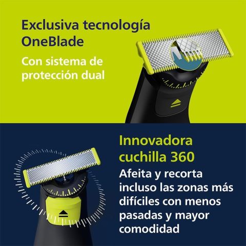 Norelco Philips OneBlade 360 Pro Face + Body, เครื่องกันหนวดเคราไฟฟ้าไฮบริด, เครื่องโกนหนวดและ Bodygroomer พร้อมเทคโนโลยี 360 ใบมีด รุ่น QP6552 Image7