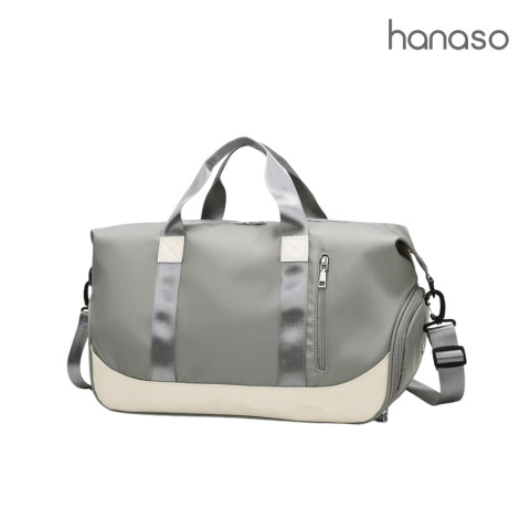 Hanaso กระเป๋าเดินทาง กระเป๋าฟิตเนส สำหรับสะพายไหล่ ถือได้ มีช่องใส่รองเท้า และผ้าเปียก