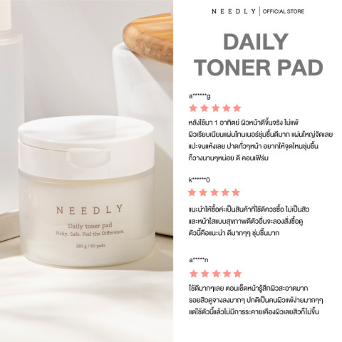 NEEDLY DAILY TONER PAD 310G (80 แผ่น) นีดลี่เดลี่โทนเนอร์แพด ลดสิว ชุ่มชื้น กระชับรูขุมขน Image6