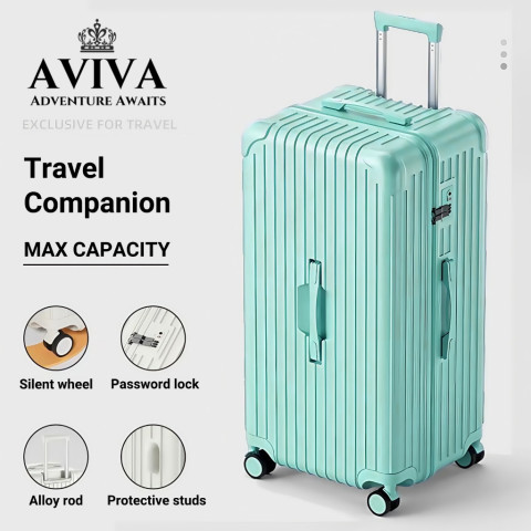 20/24/28/32'' AVIVA Luggage Suitcase Travel Bag With Cup Holder 5 Wheel Large Capacity Reinforced Suitcase