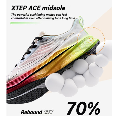 XTEP 2000KM 3.0 รองเท้าวิ่งสีใหม่ Rebound Support Professional Cushioning Shock Absorption 39-47 Image5